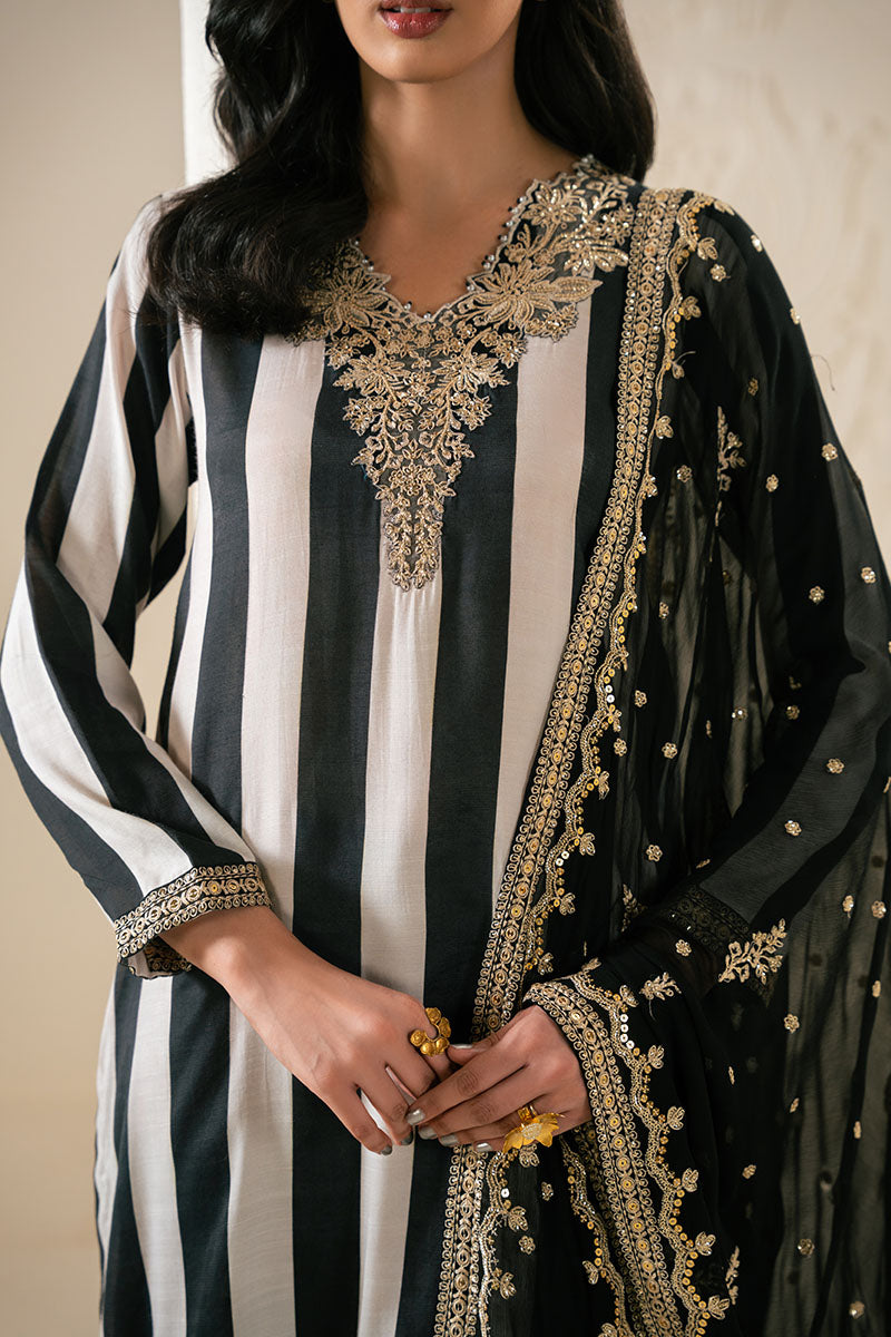 GLIDED GRACE-3PC SILK EMBROIDERED PRET