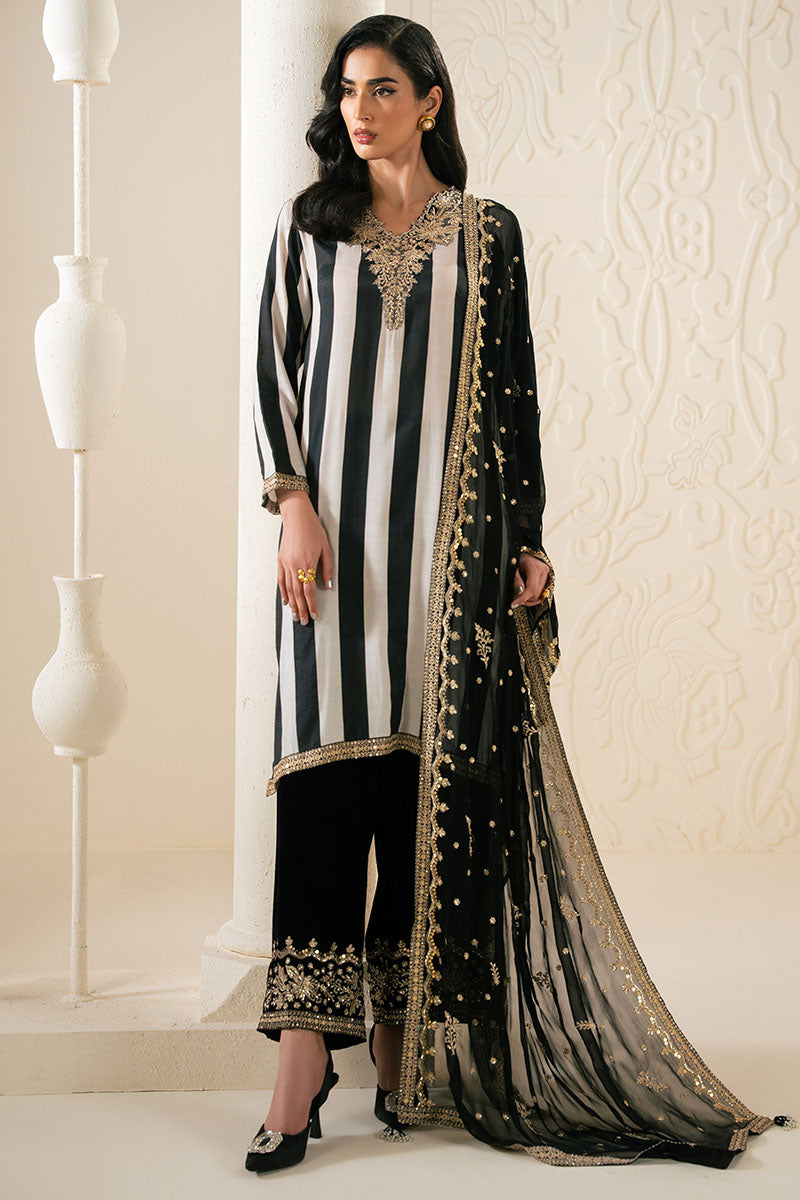 GLIDED GRACE-3PC SILK EMBROIDERED PRET