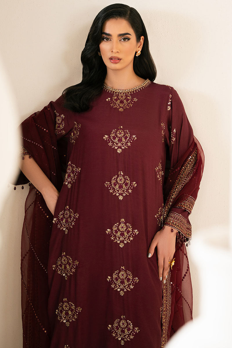 SHADOW RUBY-3PC SILK EMBROIDERED PRET