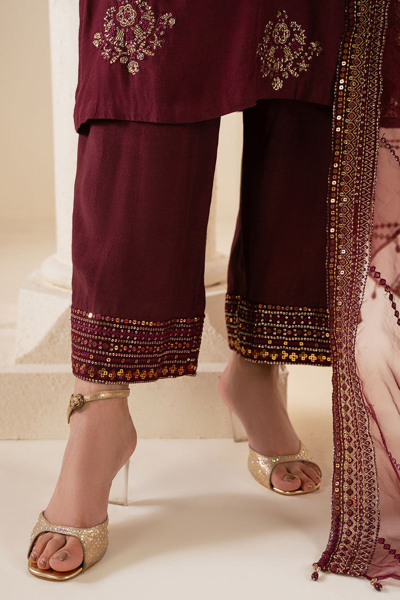 SHADOW RUBY-3PC SILK EMBROIDERED PRET