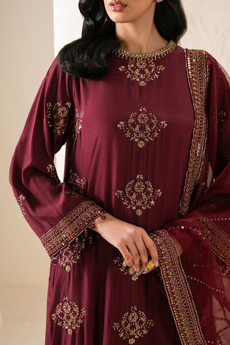 SHADOW RUBY-3PC SILK EMBROIDERED PRET