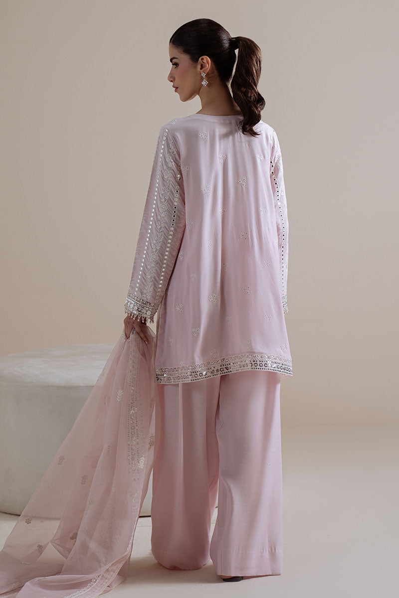 BLUSH AURA-3PC SILK EMBROIDERED SUIT