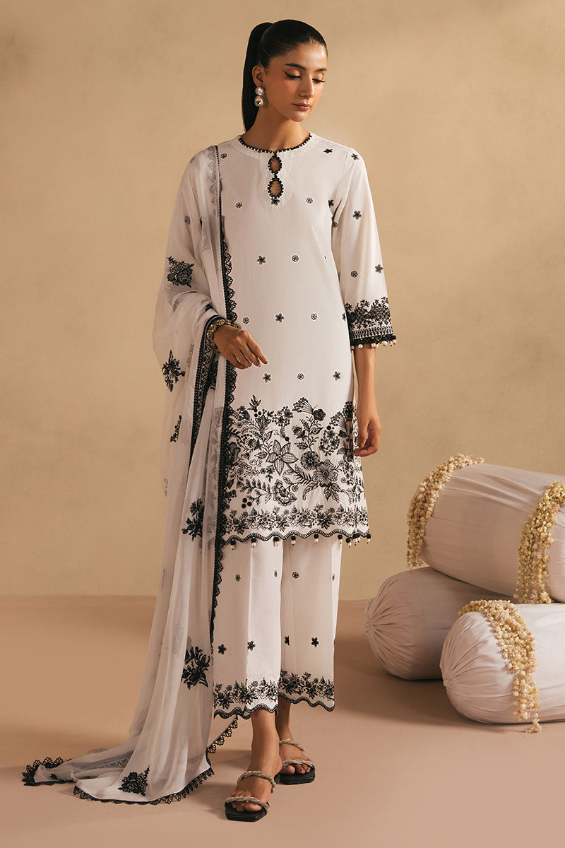 MONOCHROME BLISS- 3PC EMBROIDERED LAWN SUIT