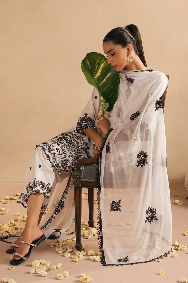 MONOCHROME BLISS- 3PC EMBROIDERED LAWN SUIT
