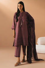 GRAPE AMETHYST- 3PC EMBROIDERED LAWN SUIT