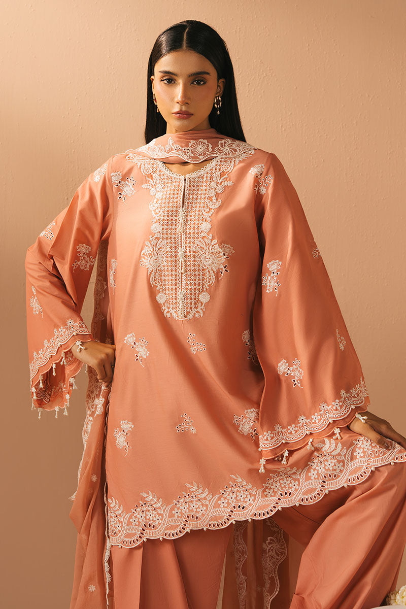 CORAL CHARM- 3PC EMBROIDERED LAWN SUIT