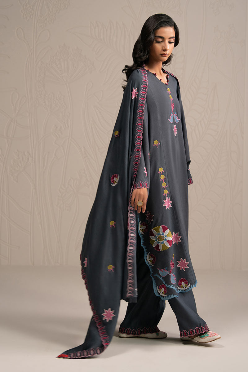 CHARCOAL SPECTRUM-3PC (SHIRT, TROUSER & DUPATTA)