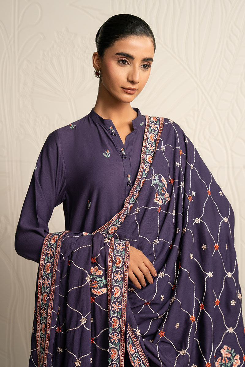 MULBERRY GARNET-3PC (SHIRT, TROUSER & DUPATTA)