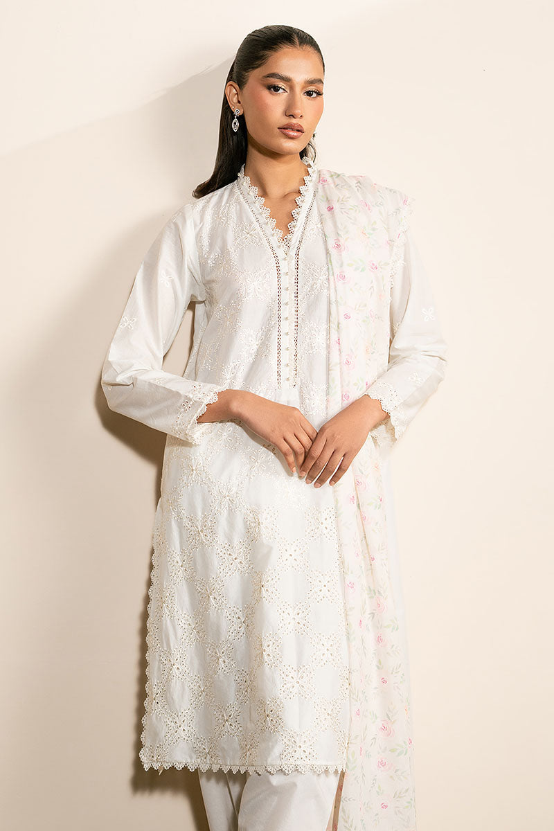 IVORY GLINT-3PC (SHIRT, TROUSER & DUPATTA)