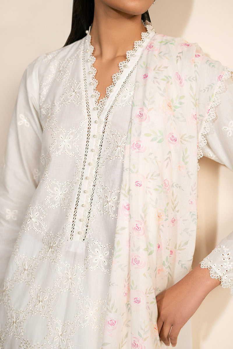 IVORY GLINT-3PC (SHIRT, TROUSER & DUPATTA)
