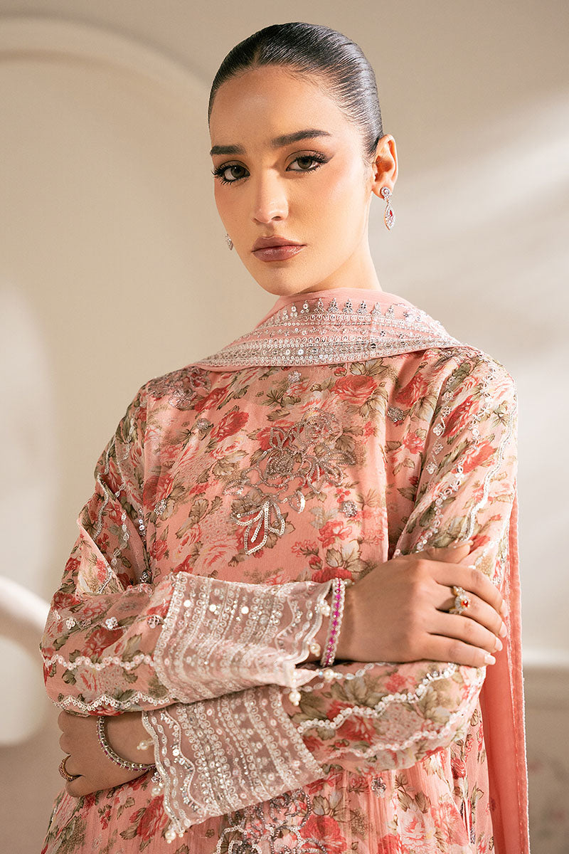 CORAL PUNCH-4PC ORGANZA EMBROIDERED SUIT