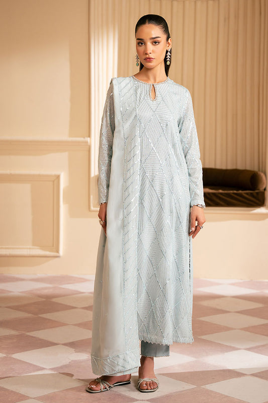 ICE BLUE-3PC (SHIRT, TROUSER & DUPATTA)