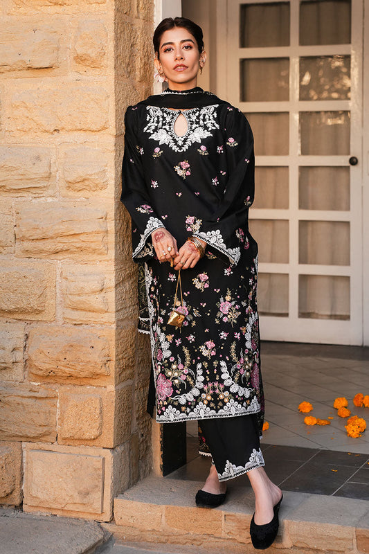 VINTAGE ROSE-3 PC EMBROIDERED LAWN SUIT