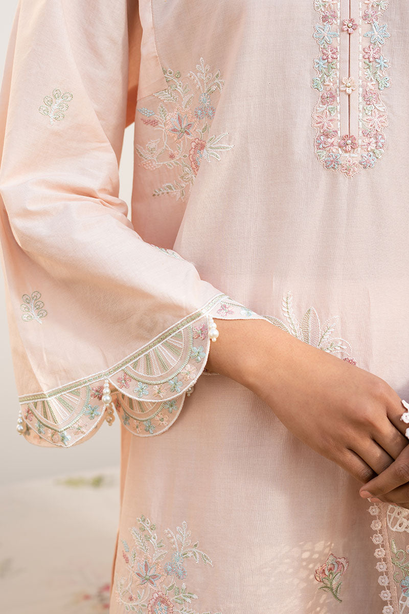 PEACH BLOOM- 3PC EMBROIDERED LAWN SUIT
