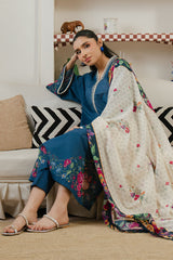 MIDNIGHT TIDE-3 PC PRINTED LAWN SUIT