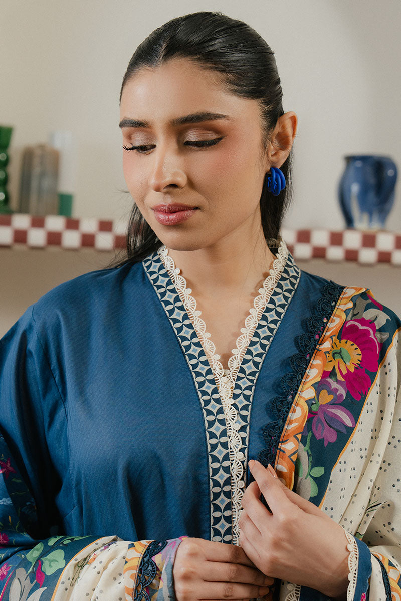 MIDNIGHT TIDE-3 PC PRINTED LAWN SUIT