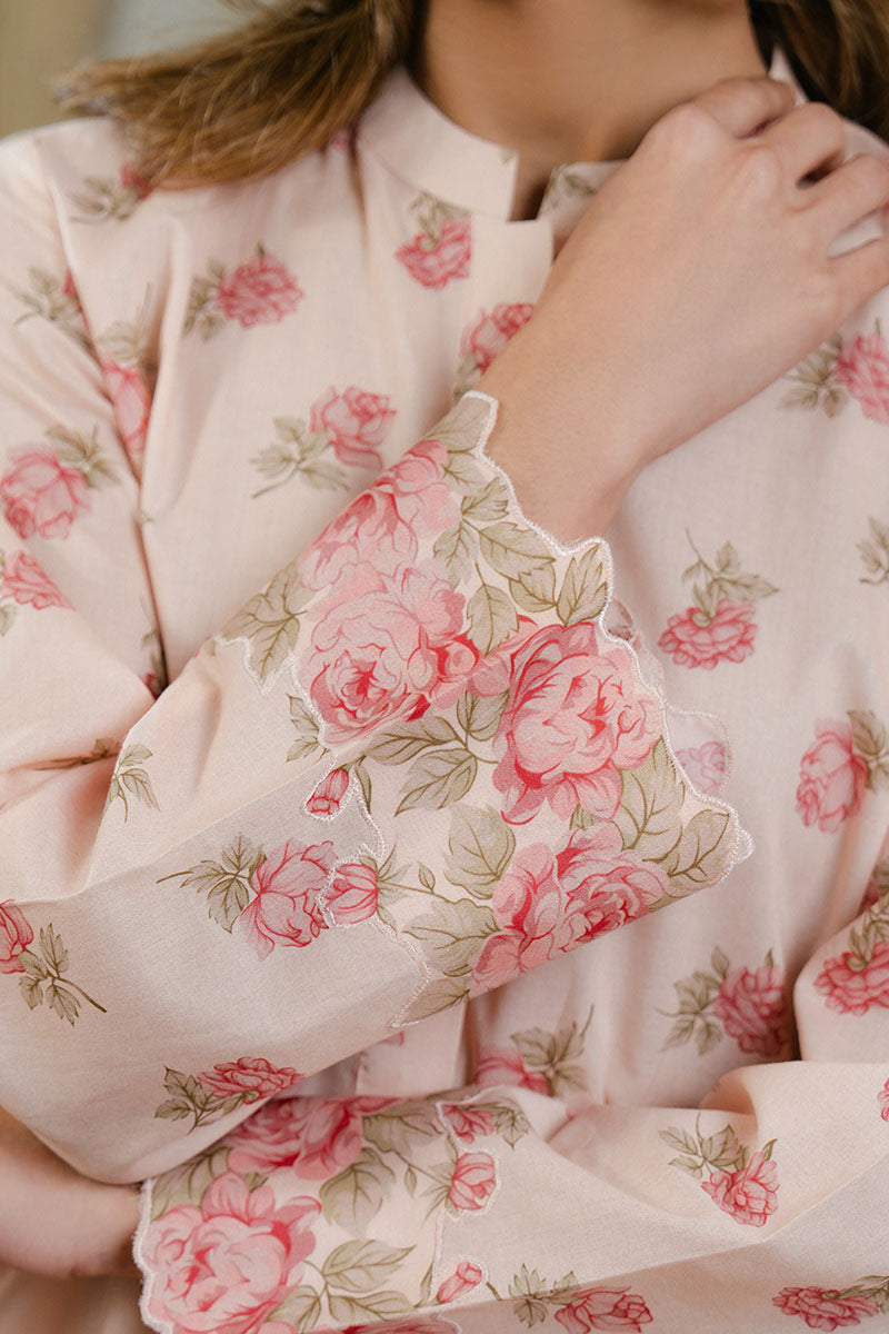 PEACH DUST-2 PC PRINTED LAWN SUIT