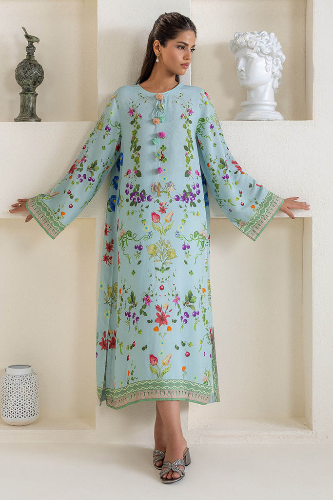 OCEAN MIST PRINTED SILK SHIRT