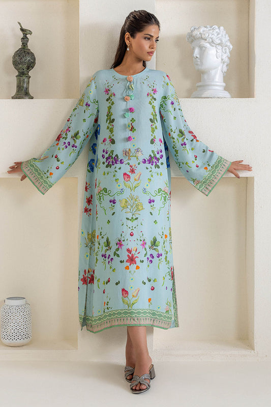 OCEAN MIST PRINTED SILK SHIRT