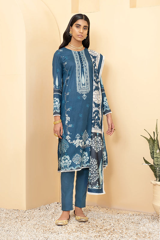 SAPPHIRE AURA - 3PCS- PRINTED LAWN