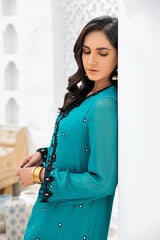 TEAL RUSH - EMBROIDERED SHIRT