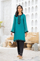 TEAL RUSH - EMBROIDERED SHIRT