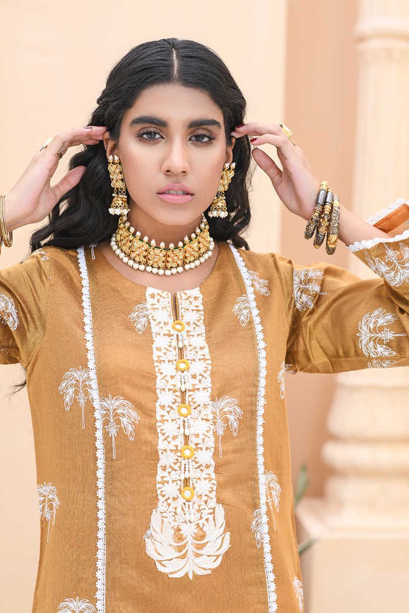 OCHRE TANGLE - EMBELLISHED SHIRT