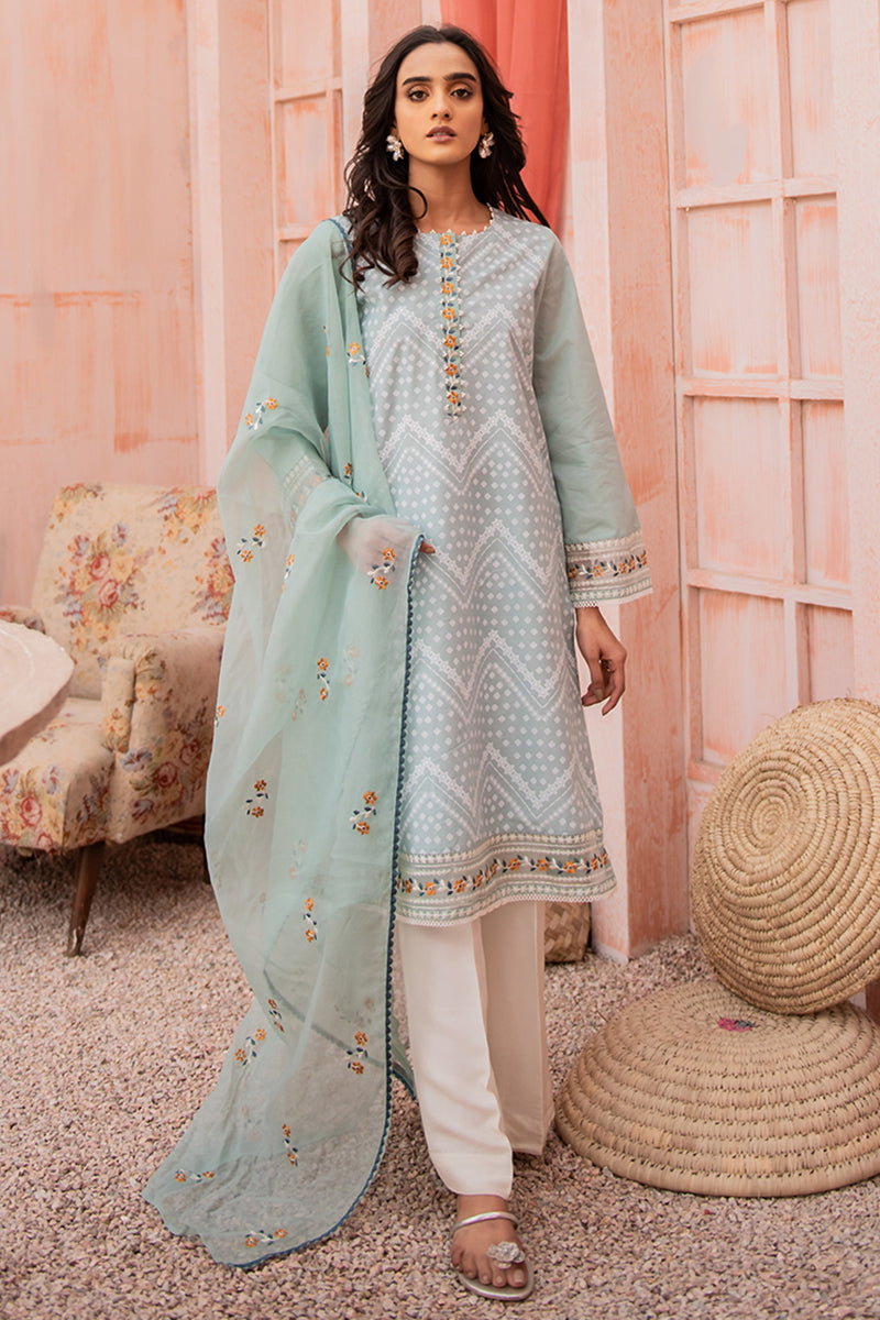 MINT AMBER-2PC (SHIRT & DUPATTA)