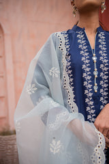 NAVY MIRAGE-2PC (SHIRT & DUPATTA)