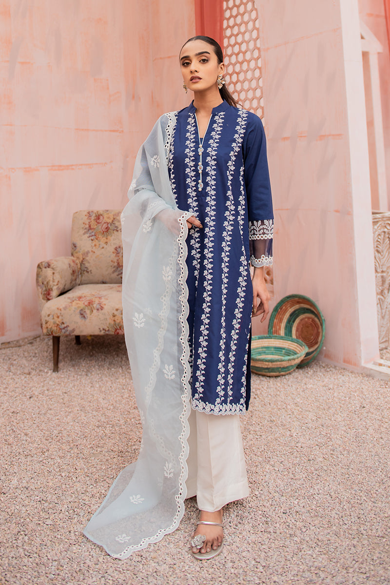 NAVY MIRAGE-2PC (SHIRT & DUPATTA)
