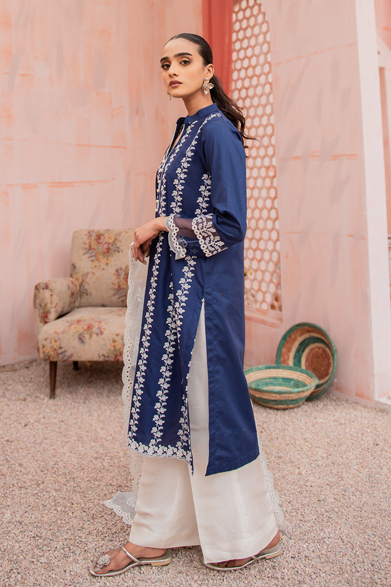 NAVY MIRAGE-2PC (SHIRT & DUPATTA)