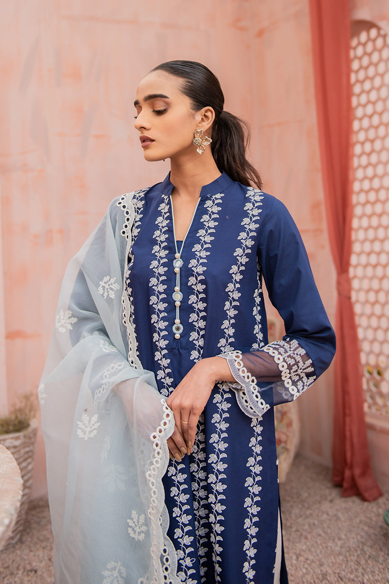NAVY MIRAGE-2PC (SHIRT & DUPATTA)