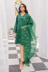 EMARALD GREEN-2PC (SHIRT & DUPATTA)