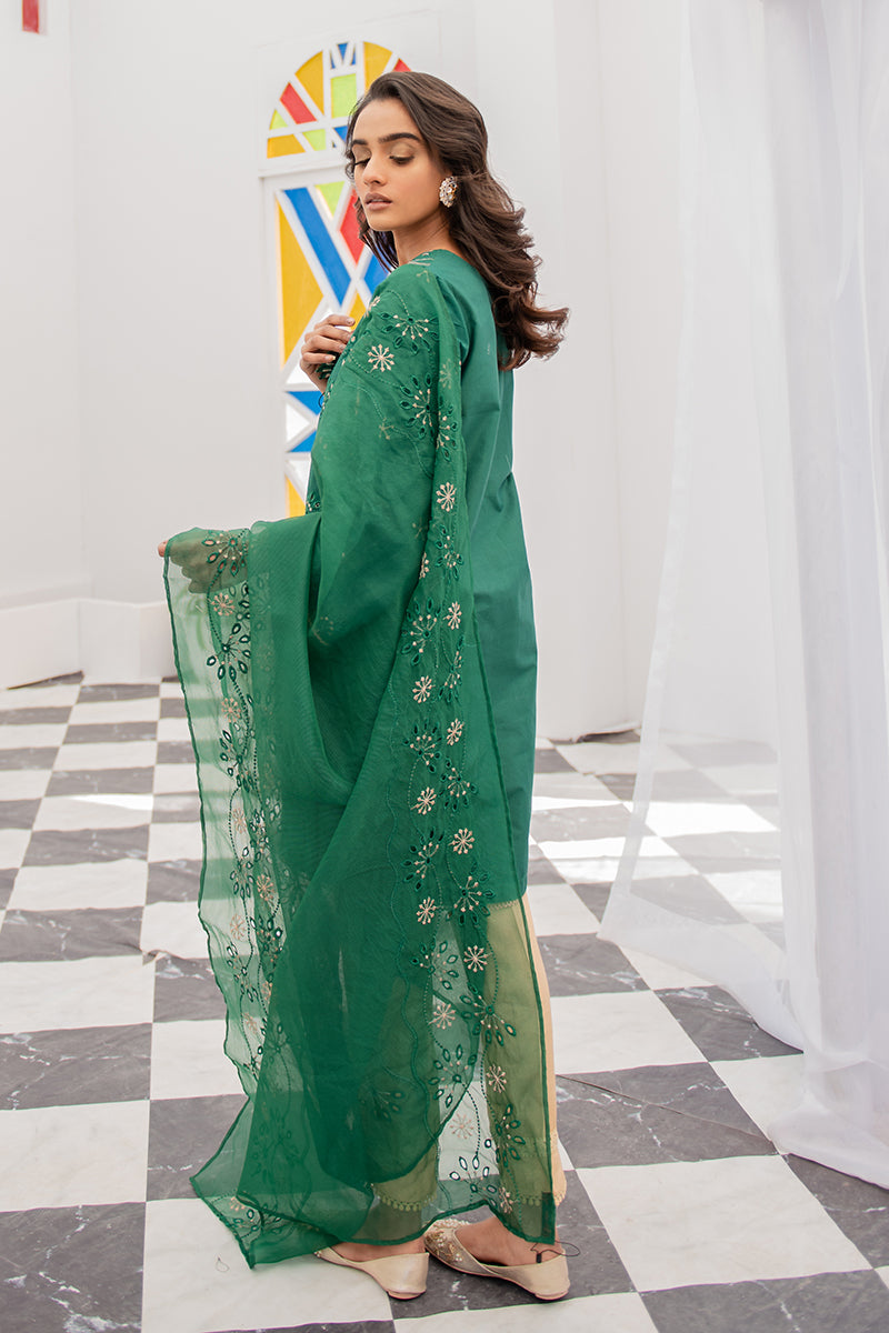 EMARALD GREEN-2PC (SHIRT & DUPATTA)