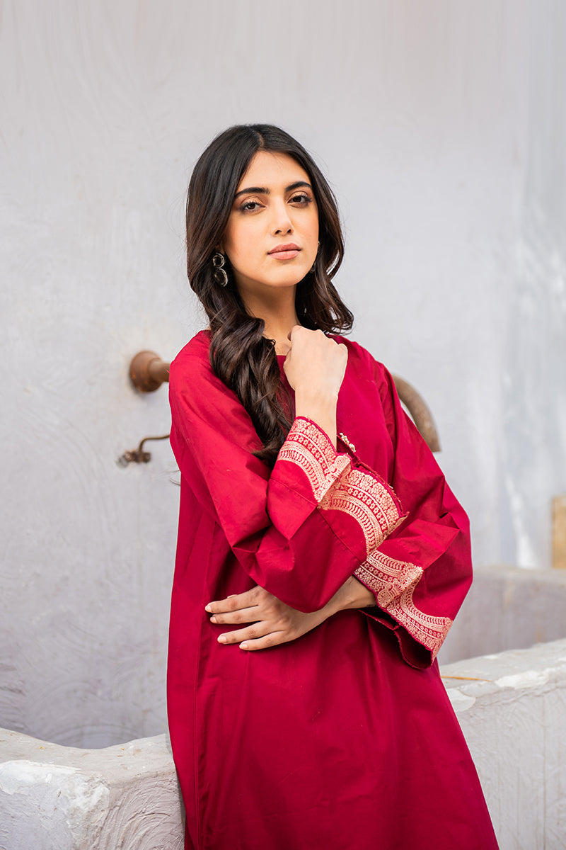 SCARLET BLUSH EMBELLISHED SHIRT