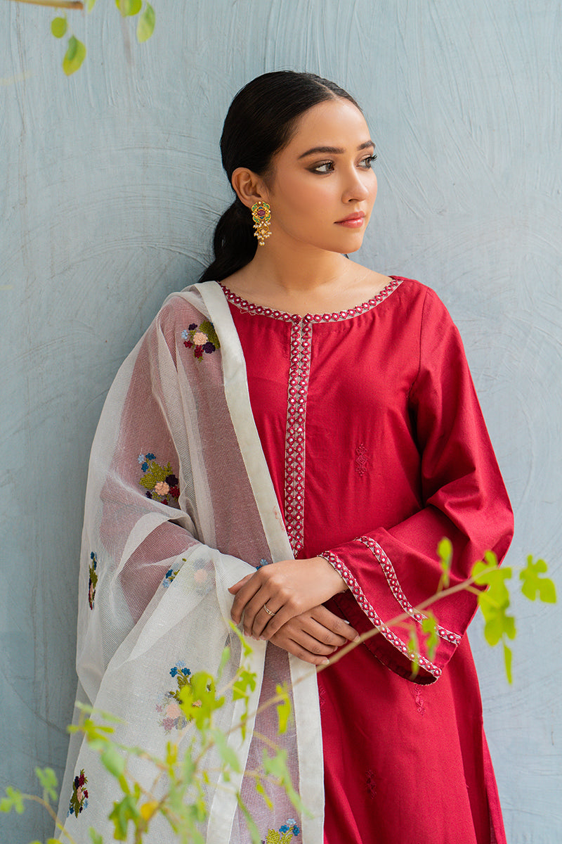 CRIMSON CERISE-2PC (SHIRT & DUPATTA)