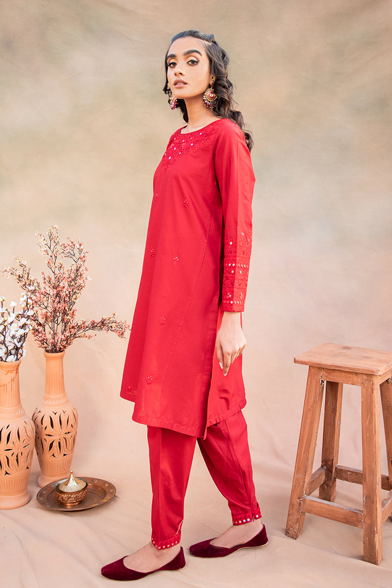 RUBY RED-2PC (SHIRT & TROUSER)
