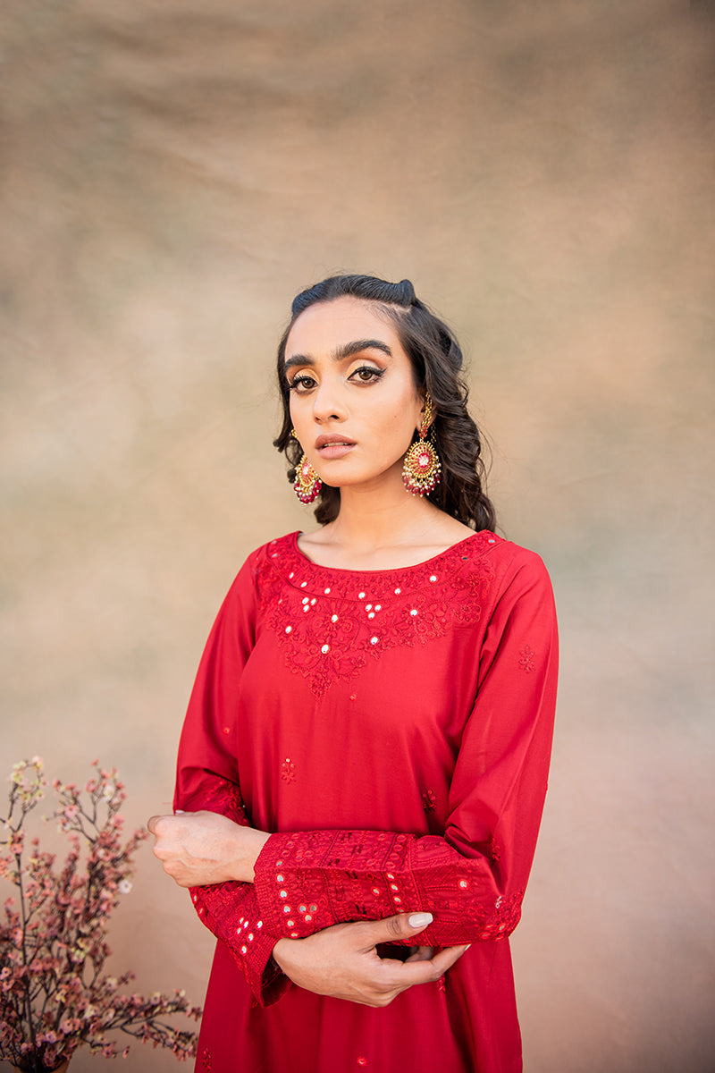 RUBY RED-2PC (SHIRT & TROUSER)