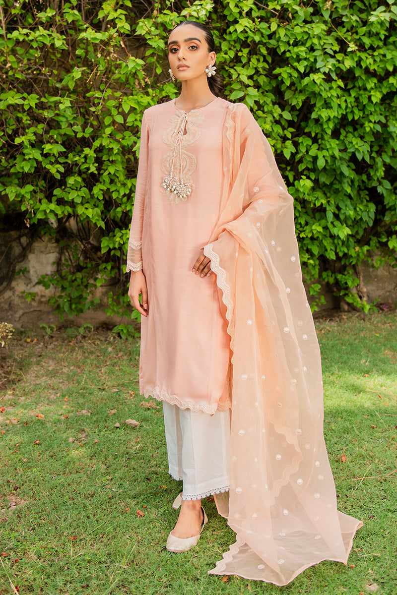 PEACH ORPHIC-2PC (SHIRT & DUPATTA)