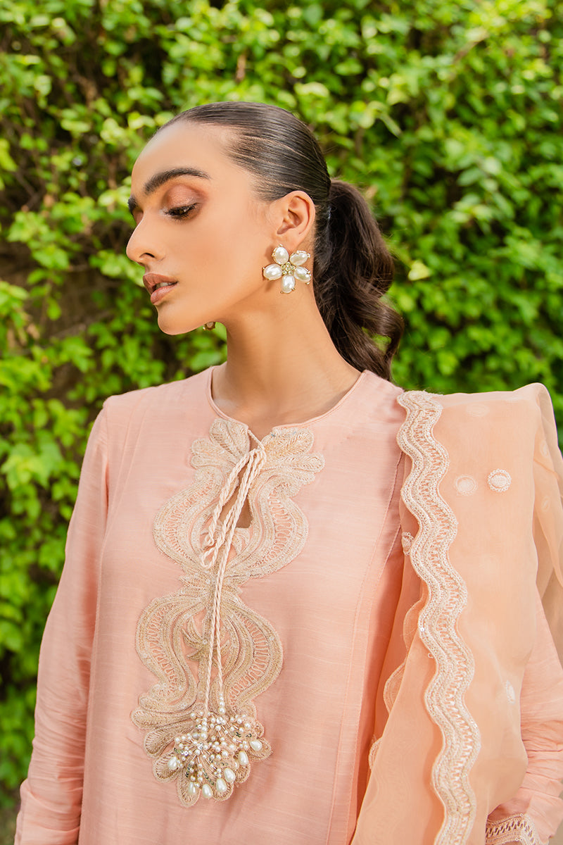 PEACH ORPHIC-2PC (SHIRT & DUPATTA)