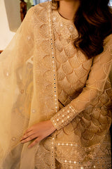 MAJESTIC ESSENCE-4PC ORGANZA EMBROIDERED SUIT