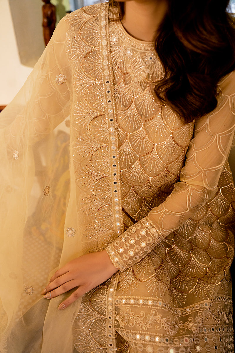 MAJESTIC ESSENCE-4PC ORGANZA EMBROIDERED SUIT