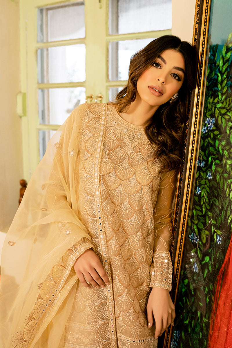 MAJESTIC ESSENCE-4PC ORGANZA EMBROIDERED SUIT