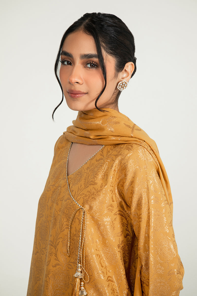 OPPULENT BLOOM-A-3PC COTTON JACQUARD SUIT
