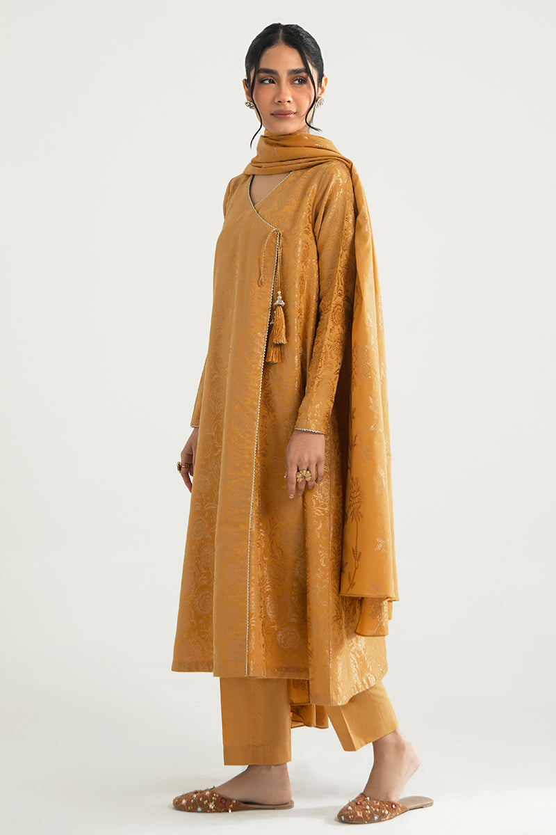 OPPULENT BLOOM-A-3PC COTTON JACQUARD SUIT