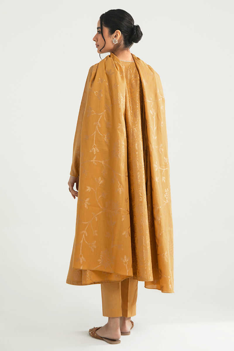 OPPULENT BLOOM-A-3PC COTTON JACQUARD SUIT