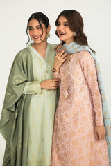 OPPULENT BLOOM-B-3PC COTTON JACQUARD SUIT