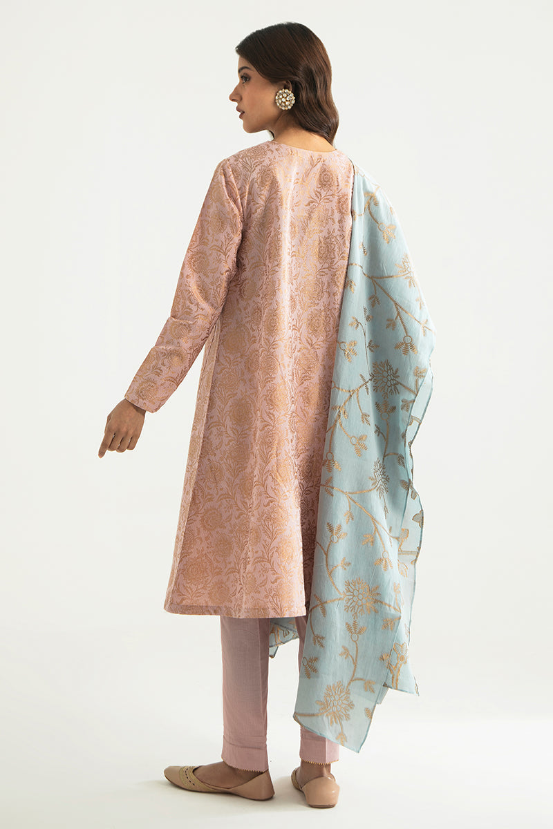 OPPULENT BLOOM-B-3PC COTTON JACQUARD SUIT