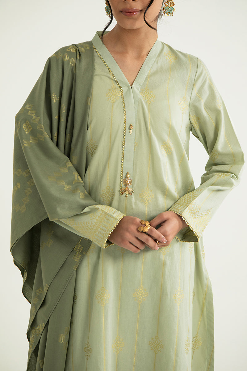 DIAMOND TRELLIS-A-3PC COTTON JACQUARD SUIT
