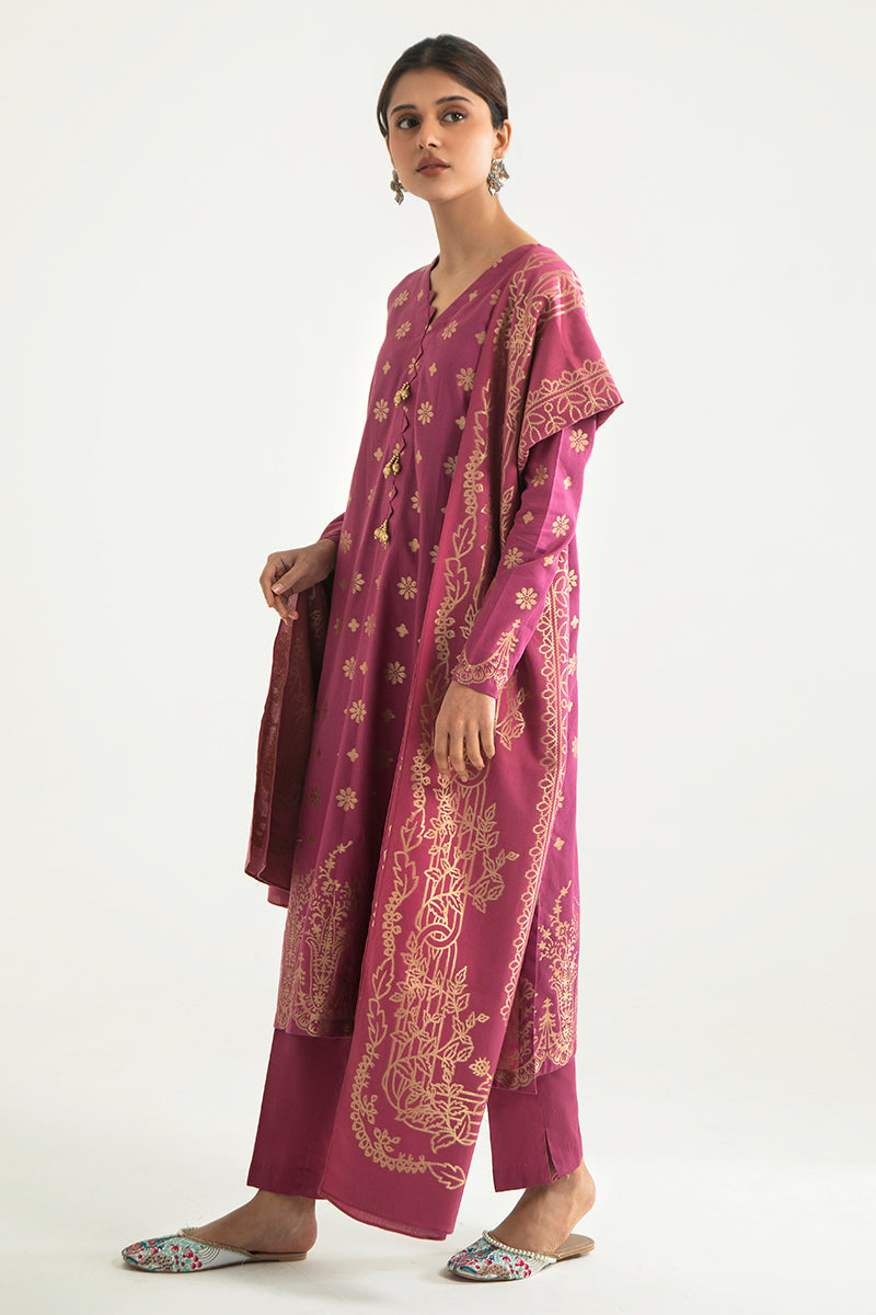 VERDURE TALE-B-3PC COTTON JACQUARD SUIT
